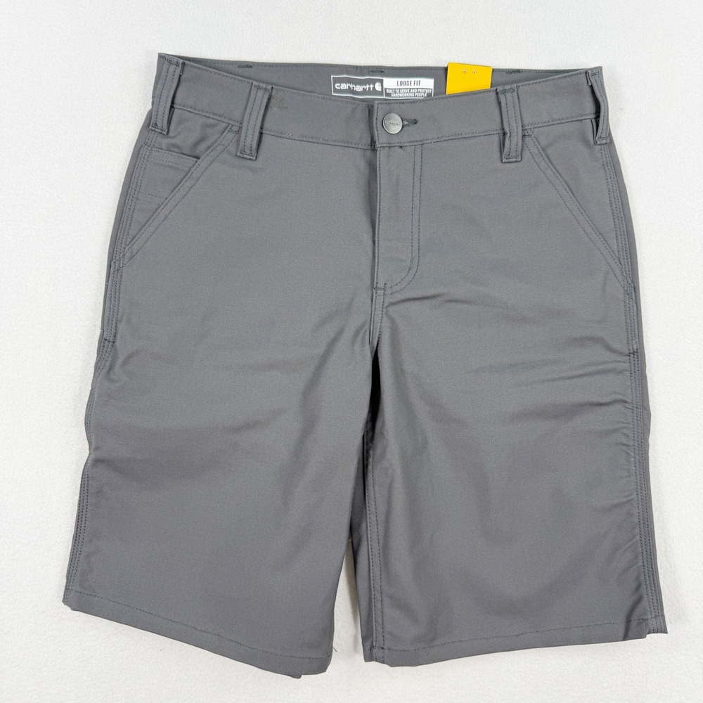 Carhartt Womens Shorts Size 6 (28" Waist) Rugged Flex Loose Grey Canvas - New